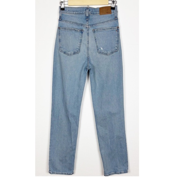 Madewell The Perfect Vintage Straight Jean in Danby Wash Knee Rip Edition - Picture 2 of 10